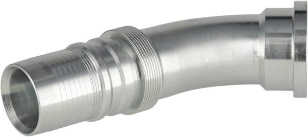 Pièces agricoles - Hydraulique - Raccord à sertir 4SH-DN50 avec flasque ø71,4 mm 45°