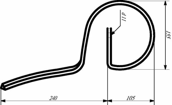 Pièces agricoles - Travail du sol - Dent à ressort 25x8x345mm sans pointe