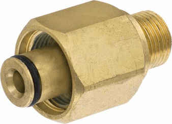 Pièces agricoles - Hydraulique - Adaptateur K-Lock filetage femelle TR22 x filetage mâle 3/8“, laiton