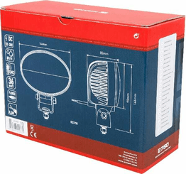 Pièces agricoles - Eclairage - Phare de travail LED ovale 36W 2760lm, 10/30V, 144x85x95mm, faisceau large 12 LED Kramp