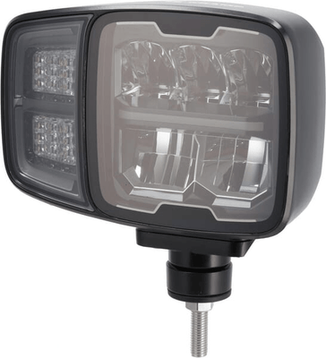 Pièces agricoles - Eclairage - Phare LED, rectangulaire, 12/24V, 220x197,2x80,5mm, chauffé, feux de route/feux de croisement, droit