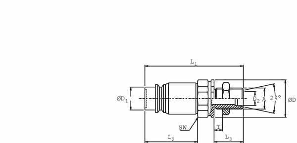 Pièces agricoles - Hydraulique - Coupleur mâle cloison M26