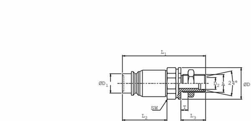 Pièces agricoles - Hydraulique - Coupleur mâle cloison M26