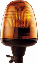 Pièces agricoles - Eclairage - Gyrophare halogène, rond 24 V, ambre, monté sur mât, Ø 135 mm x 222 mm, Hella Rotaflex