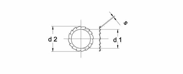 Pièces agricoles - Fasteners - Rondelle frein dentelée M8x15x0,8mm, Acier zingué DIN 6798 Kramp