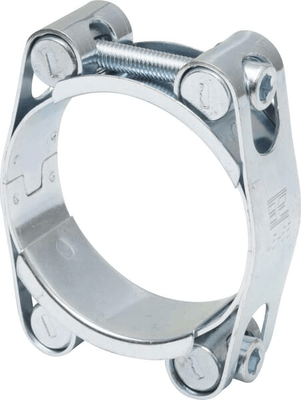 Pièces agricoles - Fasteners - Collier de serrage, 45-55 mm double boulon, double bande DIN912 zingué Kramp