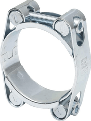 Pièces agricoles - Fasteners - Collier de serrage, 45-55 mm double boulon, double bande DIN912 zingué Kramp