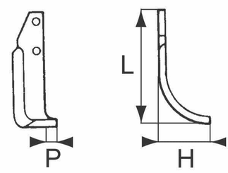 Pièces agricoles - Travail du sol - Lame de fraise g. p/ Goldoni