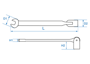 Outils - Outils divers - Clé mixte, fourche et douille articulée de 13mm