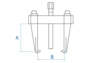 Outils - Outils divers - Extracteur 2 Griffes coulissantes H260 Mini 30 Maxi 380mm Puis 20T