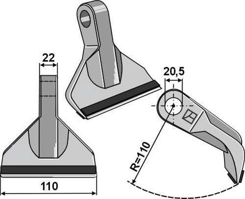 Pièces agricoles - Aménagements paysagers - Hammer flail PTA coated, suitable for Perfect
