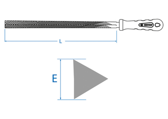 Outils - Outils divers - Lime triangulaire de 200mm avec manche