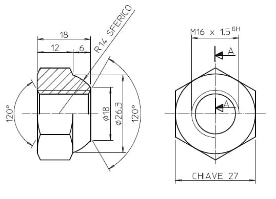 Pièces agricoles - Pièce divers - Écrou de roue conique M16X1,5