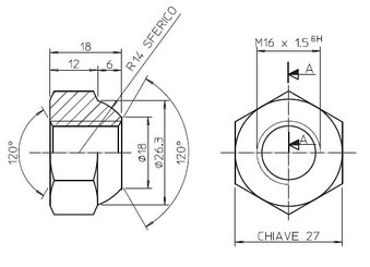 Pièces agricoles - Pièce divers - Écrou de roue conique M16X1,5