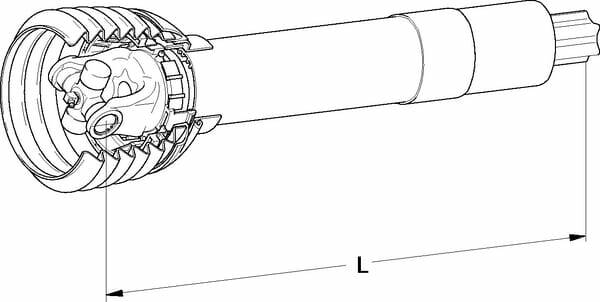 Pièces agricoles - Transmission - Demie-transmission sans mâchoire, intérieur P500 L : 1116mm, Walterscheid