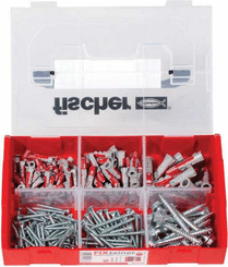 Pièces agricoles - Fasteners - FixTainer Chevilles tous matériaux DuoPower avec vis / Boite de 105