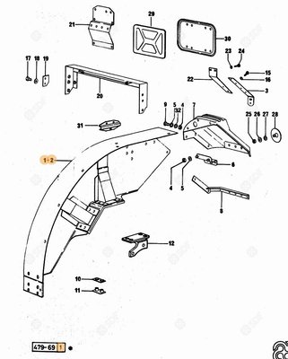 Pièces agricoles - Cabine et structure - AILE DROITE