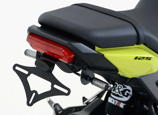Pièces Quad & Motos - Equipement véhicule - Support de plaque R&G RACING noir compatible micro clignotants Honda MSX125