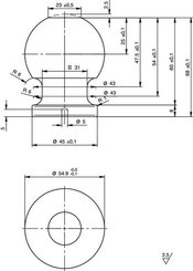 Pièces agricoles - Hydraulique - Tige avec rotule D55