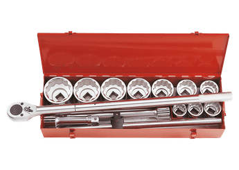 Outils - Outils divers - coffret de douilles 1" 12 pans 14 pièces