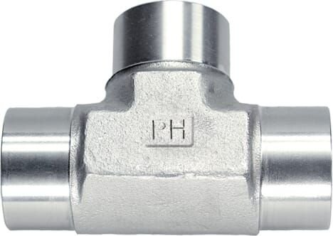 Pièces agricoles - Hydraulique - Raccord en T 3/8" BSP SS