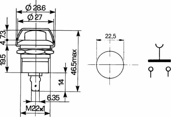 Pièces agricoles - Eclairage - Interrupteur à poussoir