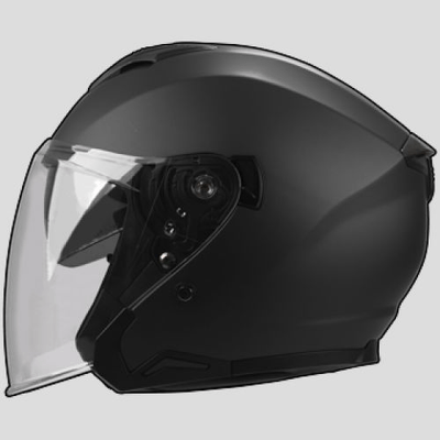 Equipement Quad & Motos - Accessoires Équipement Pilote - CASQUE BULLE VISIERE NOIR MAT