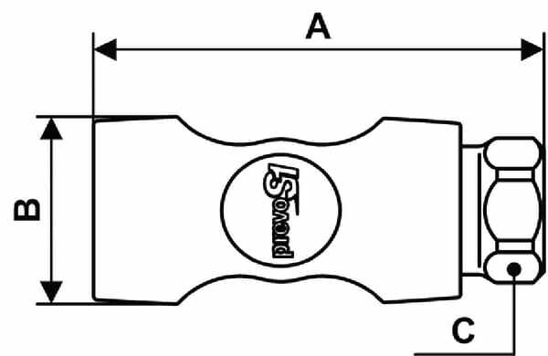 Pièces agricoles - Pièce pneumatique - Accoupl. de sécurité FF 3/8"