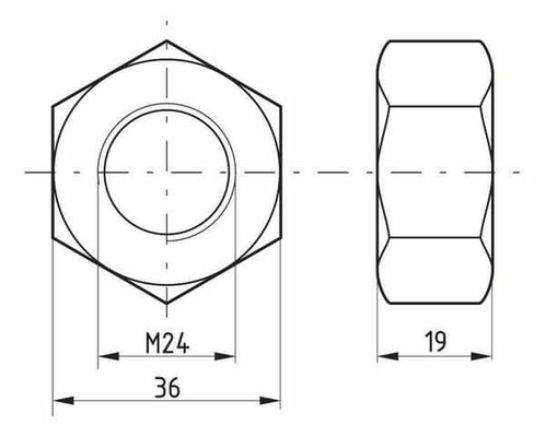 Pièces agricoles - Fasteners - Écrou hexagonal DIN934 M24x3.00 Acier classe 8 Kramp