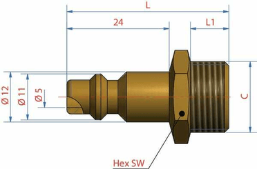 Pièces agricoles - Pièce pneumatique - Racc. rap. filet mâle BSP 1/8"