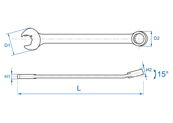 Outils - Outils divers - Clé mixte à reprise rapide à cliquet sur fourche 9/16"