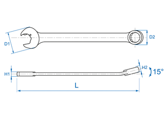 Outils - Outils divers - Clé mixte à reprise rapide à cliquet sur fourche 9/16"