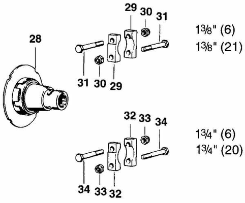 Pièces agricoles - Transmission - Moyeu 1-3/8-6pcs