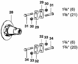 Pièces agricoles - Transmission - Moyeu 1-3/8-6pcs