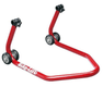Béquille de stand arrière universelle BIKE LIFT rouge avec supports caoutchouc en "L"- RS-17