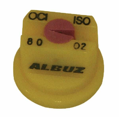 Pièces agricoles - Pièce Pulvérisateur - Buse de bordure à jet plat OC 80° 02 jaune céramique Albuz