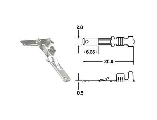 Pièces Quad & Motos - Outillage - Cosse mâle série 110 ML BIHR Ø0,85mm²/1,25mm² - 50pcs