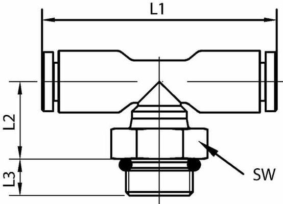 Pièces agricoles - Pièce pneumatique - Raccord enfichable en T 4x1/4"