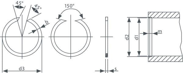Pièces agricoles - Roulements - Bague à ressort externe 78x2 mm IDC ®