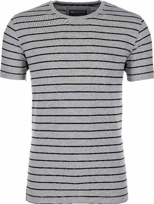 Vêtements et protections - Vêtement  - T-shirt rayé gris/noir S