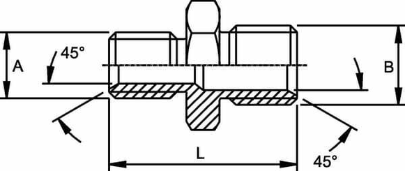 Pièces agricoles - Hydraulique - Adaptateur droit male metr. M16 - M12