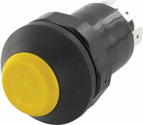 Pièces agricoles - Electricité - Interrupteur poussoir, round, jaune