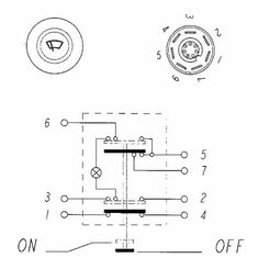 Pièces agricoles - Electricité - Interrupteur à poussoir, essuie-glaces, rond, jaune