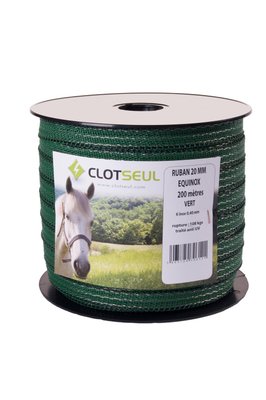 Pièces agricoles - Cloture,Jardin & Sylviculture - RUBAN EQUINOX 20 mm 200 M VERT- 6 INOX 0.40