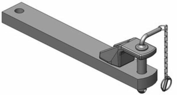Pièces agricoles - Tracteur pièce adaptable - Barre d'attelage 90x40 L640mm Cat. 2 diamètre 31,5mm