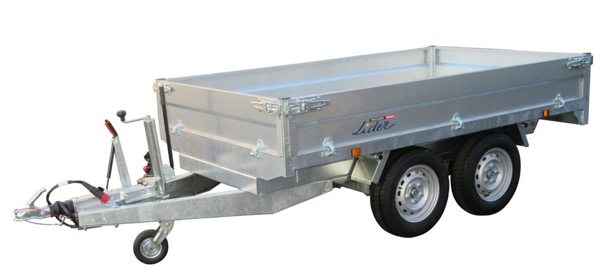 Materiels - Remorque voiture - BENNE 256x148x30 freinée roues dessous pompe électrique PTAC : 2500 kg