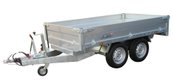 BENNE 256x148x30 freinée roues dessous pompe électrique PTAC : 2500 kg