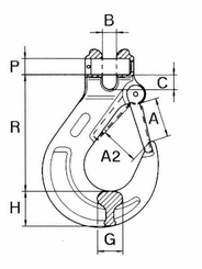 Pièces agricoles - Outils atelier - Crochet ouvert à mâchoire 10mm