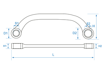 Outils - Outils divers - Clé polygonale demi-lune 10 x 12mm
