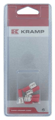 Pièces agricoles - Eclairage - Cosse plate femelle, rouge 6,3x0,8mm - 0,5-1,0mm² (6)